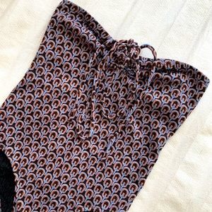 Retro 70’s  Strapless bodysuit - Blue & Orange